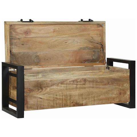 Bauli Portaoggetti 80 x 30 x 30 cm Legno massello di mango - Foto 2