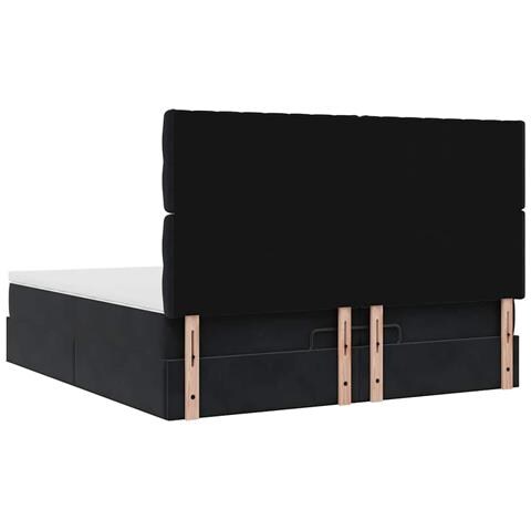 Struttura Letto Pouf con Materassi Nero 200x200 cm Velluto - Foto 9