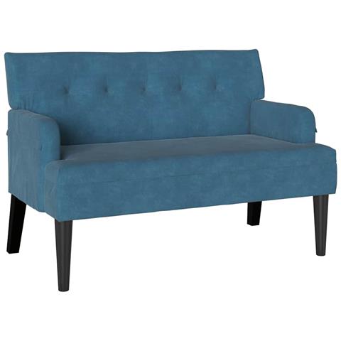 Panca Chesterfield Blu 112 x 65.5 x 75 cm Velluto - Foto 1