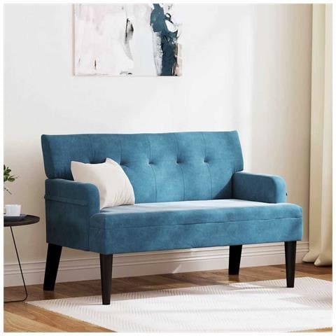 Panca Chesterfield Blu 112 x 65.5 x 75 cm Velluto - Foto 2