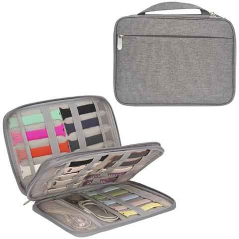 Organizzatore Di Cinturini Per Orologi Di Grande Capacità Compatibile Con Cinturini Apple Watch - Custodia Portatile Da Viaggio Grey - Foto 1