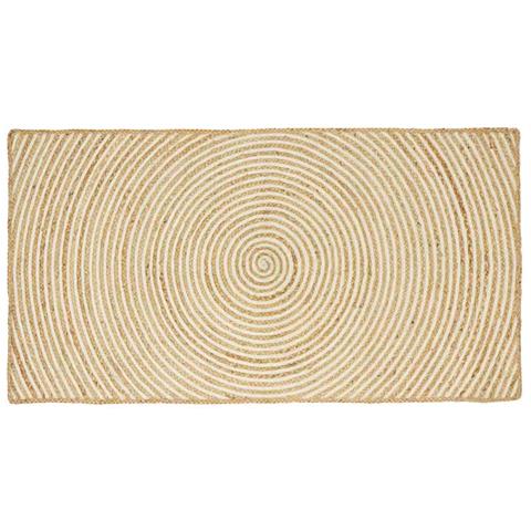 Tappeto Naturale e Bianco 100 x 200 cm Juta - Foto 1