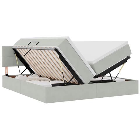 Letto con Contenitore con materasso Grigio chiaro 90 x 200 cm - Foto 1