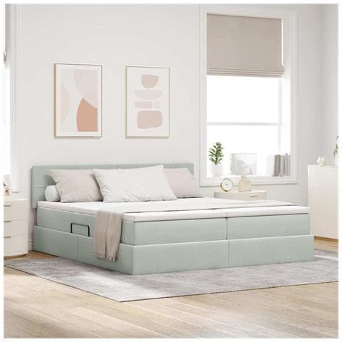 Letto con Contenitore con materasso Grigio chiaro 90 x 200 cm - Foto 2