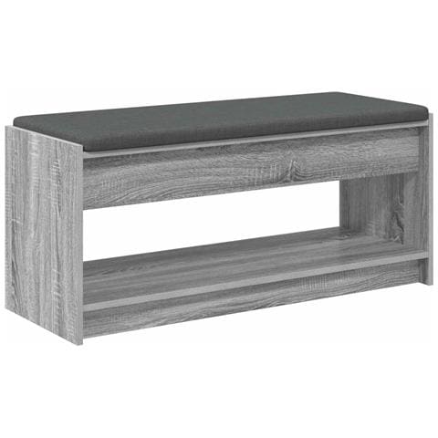 Panca per ingresso con cuscino Sonoma grigia 103 x 38 x 45 cm - Foto 1