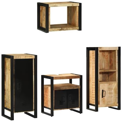 Set di mobili per il bagno 4 pcs Legno di mango massello - Foto 1