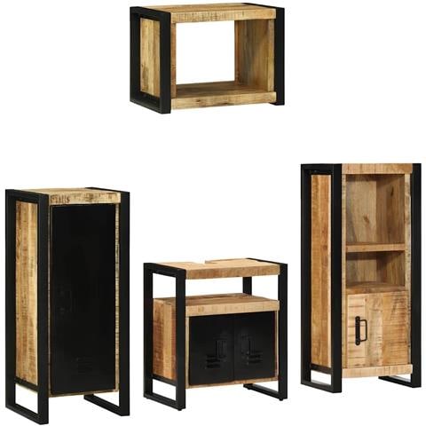 Set di mobili per il bagno 4 pcs Legno di mango massello - Foto 2