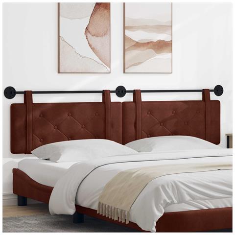 Testata appesa Marrone Lucido 210 x 55 x 5 cm PU Antico - Foto 2