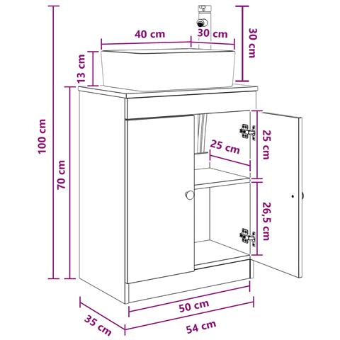 Mobile da bagno con lavabo Bianco 54 x 35 x 83 cm - Foto 9