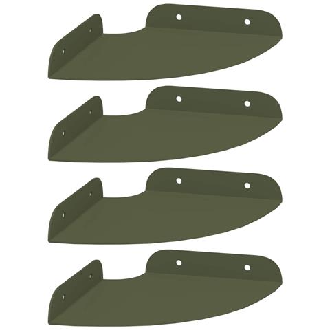 Mensola sospesa 4 pcs Verde oliva 15 x 15 x 2 cm - Foto 1