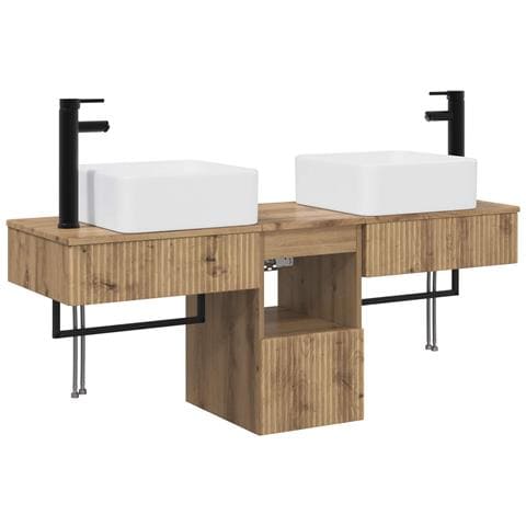 Set di Armadi da Bagno 3 pz Rovere Artigianale 53 x 35 x 39 cm - Foto 1
