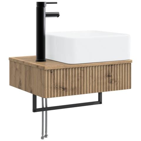 Set di Armadi da Bagno 3 pz Rovere Artigianale 53 x 35 x 39 cm - Foto 10