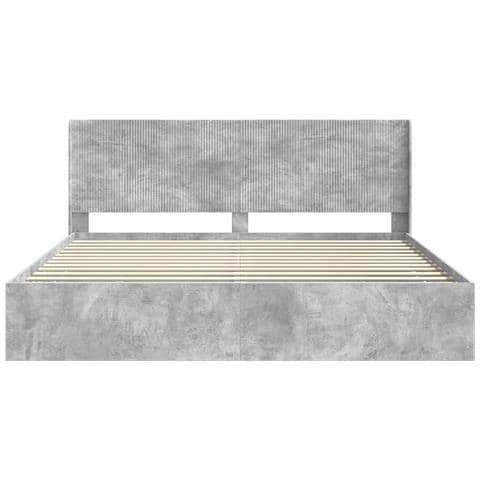 Struttura del letto con stoccaggio e testata Grigio Cemento - Foto 10