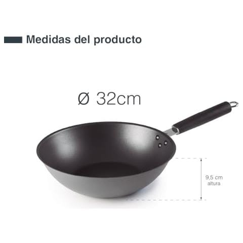 63733 - Wok Basic, wok in ferro 100% naturale con rivestimento antiaderente a tre strati - Foto 2
