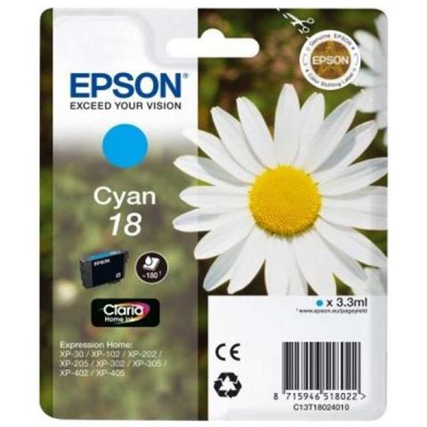 C13T18024010 Cartuccia Ink Originale Ciano per XP-30/102/202/205/302/305/402/405 Capacità 180 Pagine - Foto 7