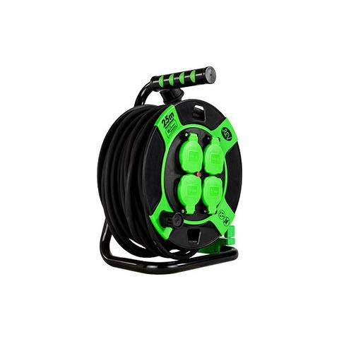 Kabeltrommel Kunststoff 25m IP 44 4-fach sw gn - Foto 1