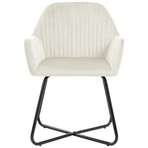 Sedie da Pranzo 4 pz Ocra in Velluto - Foto 2