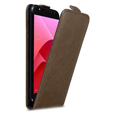 Custodia Compatibile Con Asus Zenfone 4 Selfie Pro In Bruno Caffè - Coperchio Protettivo In Design Flip Con Chiusura Magnetica - Foto 1