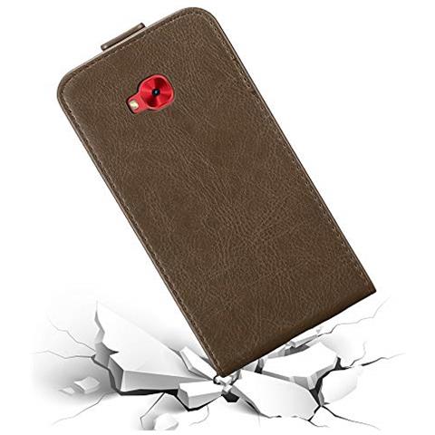 Custodia Compatibile Con Asus Zenfone 4 Selfie Pro In Bruno Caffè - Coperchio Protettivo In Design Flip Con Chiusura Magnetica - Foto 2