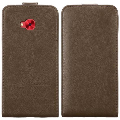 Custodia Compatibile Con Asus Zenfone 4 Selfie Pro In Bruno Caffè - Coperchio Protettivo In Design Flip Con Chiusura Magnetica - Foto 11