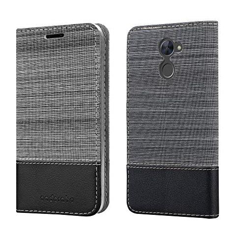 Custodia Compatibile Con Huawei Enjoy 7 Plus In Grigio Nero - Coperchio Protettiva Con Chiusura Magnetica, Funzione Stand E Tasca Per Le Carte - Foto 2