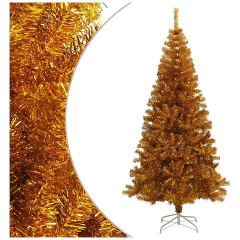 Albero di Natale Artificiale con Supporto Oro 210 cm PET - Foto 1