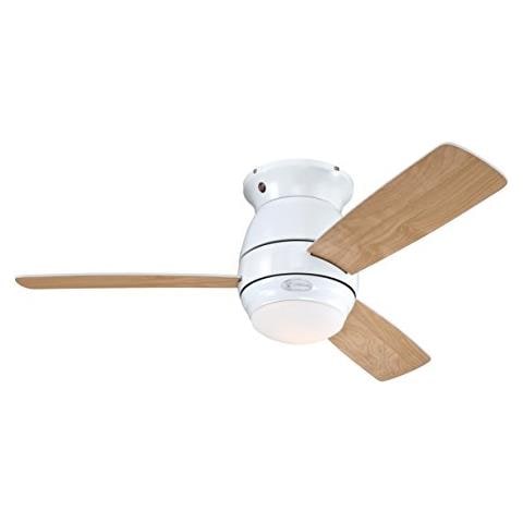 72180 Ventilatore Da Soffitto Bianco Per Interni Da 112 Cm Halley, Kit Di Luce Con Vetro Smerigliato Opale - Foto 3
