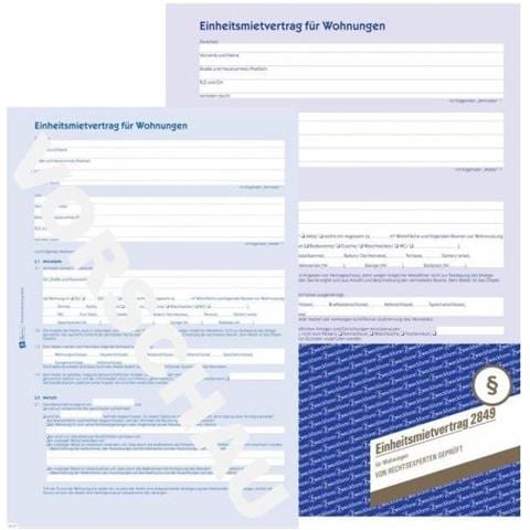 Zweckform Vordruck ""einheitsmietvertrag"" 4-seitig, A4 - 5 Stck (2849) - Foto 1