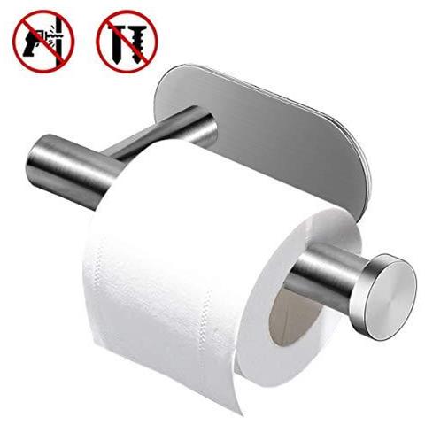 Porta Rotolo Supporto 3m Autoadesiva Perforatrice Per Carta In Acciaio Inox Spazzolato Per Cucina E Bagno Stick A Wall - Foto 1