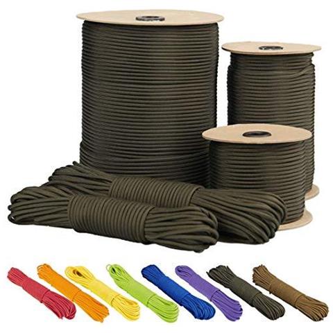 Paracord 550 7 Fili Di Tipo Iii Mil-spec Sopravvivenza Cable - 250kg Carico Di Rottura Verde Militare A 50 M - Foto 1
