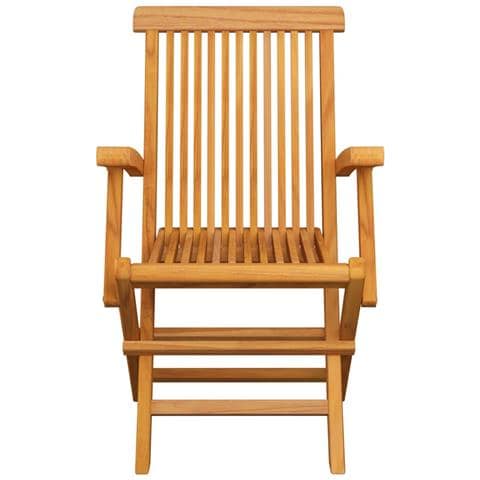 Sedie da Giardino con Cuscini Rossi 3 pz in Massello di Teak - Foto 2