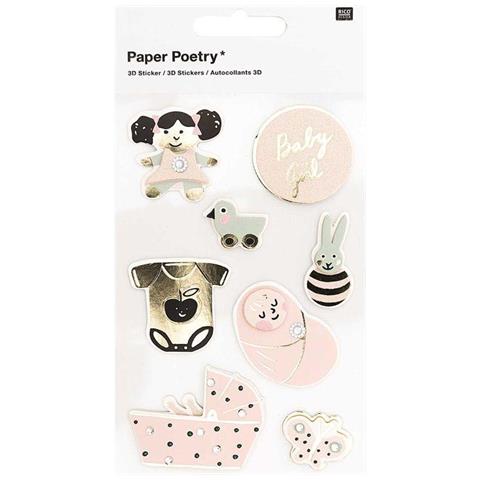 8 Adesivi 3d - Baby Girl - Foto 1