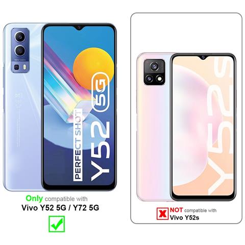 Custodia Compatibile Con Vivo Y52 5g / Y72 5g In Candy Blu - Coperchio Protettivo In Silicone Tpu Flessibile - Foto 8