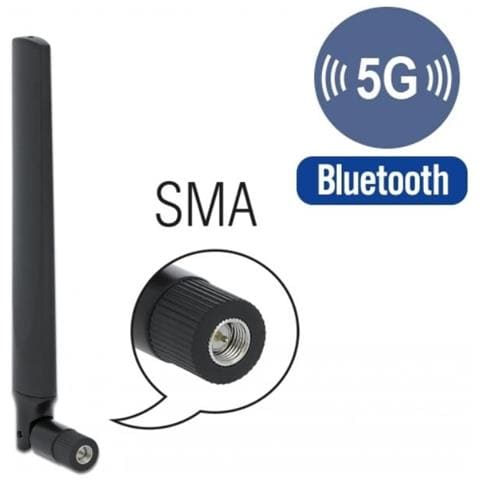 Antenna 5G LTE con SMA maschio -3,3 - 1,3 dBi omnidirezionale con giunto inclinabile nero - Foto 2