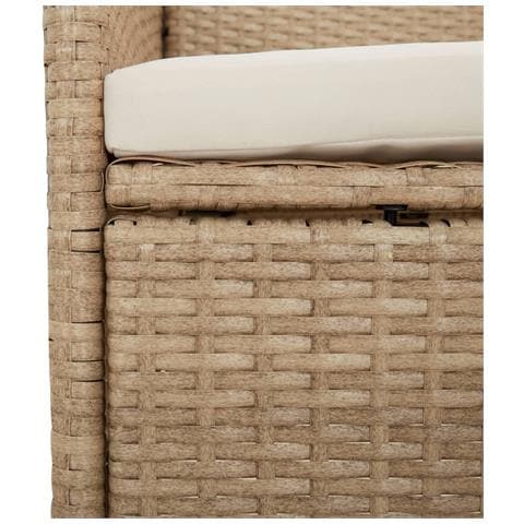 Set Da Pranzo Da Giardino 7 Pz Con Cuscini Beige In Polyrattan - Foto 2