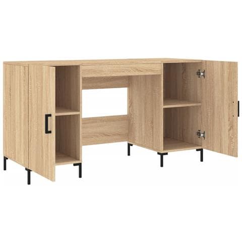 Scrivania Rovere Sonoma 140x50x75 Cm In Legno Multistrato - Foto 10