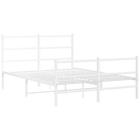 Giroletto Con Testiera E Pediera Metallo Bianco 140x200 Cm - Foto 2