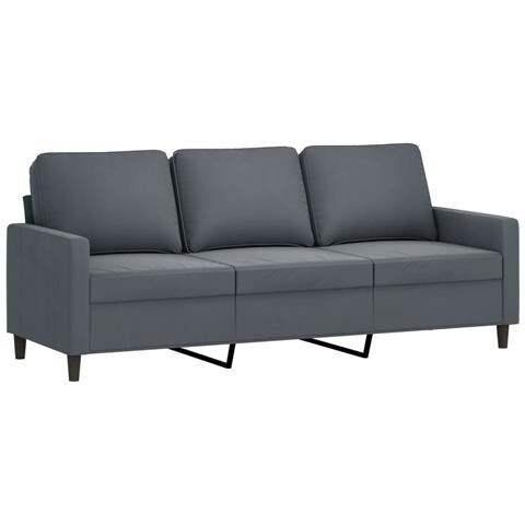 Divano A 3 Posti Grigio Scuro 180 Cm In Velluto - Foto 2