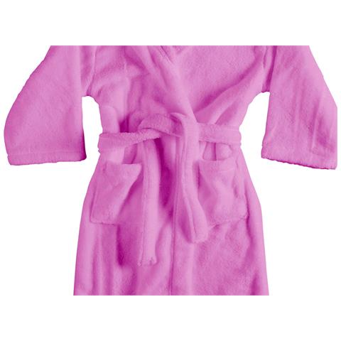 Accappatoio Con Cappuccio In Morbida Spugna Mod. Sophie Tinta Unita Vari Colori L Fucsia - Foto 2