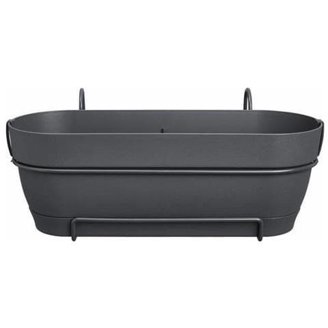 Vaso 50 Cm Grigio Plastica Quadrato Moderno - Foto 1