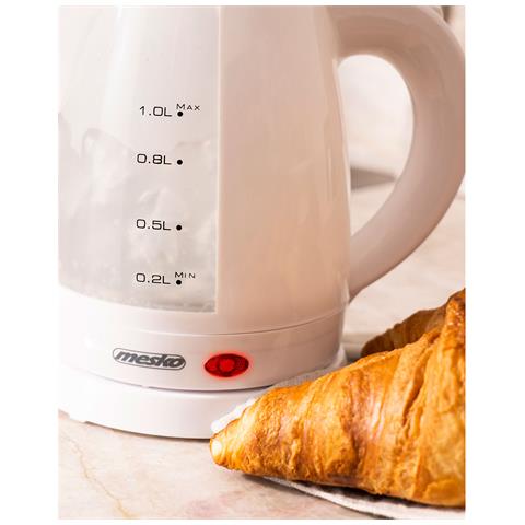 Ms1276 Bollitore Elettrico 1 L Senza Bpa, Senza Fili, Spegnimento Automatico, Filtro 1600w Bianco - Foto 2