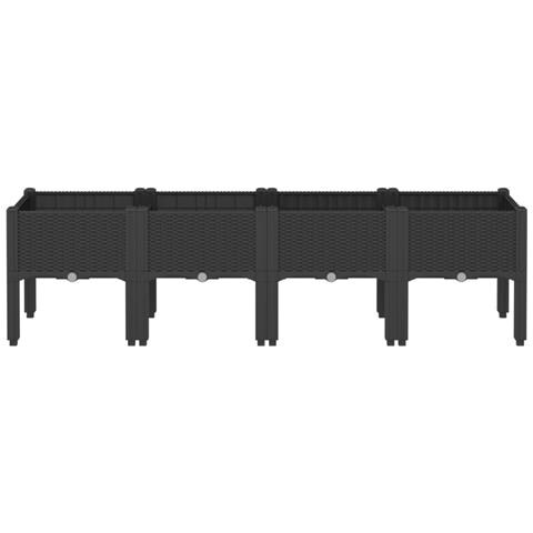 Fioriera Da Giardino Con Gambe Nera 160x40x42 Cm In Pp - Foto 3