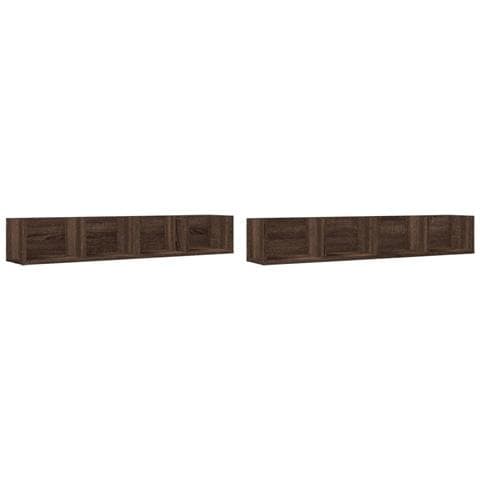 Mobili Parete 2 Pz Rovere Marrone 99x18x16,5 Cm In Multistrato - Foto 2