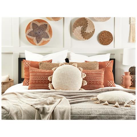 Cuscino Decorativo Madia Cotone 45 X 45 Cm Tinta Unita Beige Chiaro - Foto 1