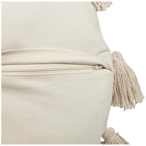 Cuscino Decorativo Madia Cotone 45 X 45 Cm Tinta Unita Beige Chiaro - Foto 6