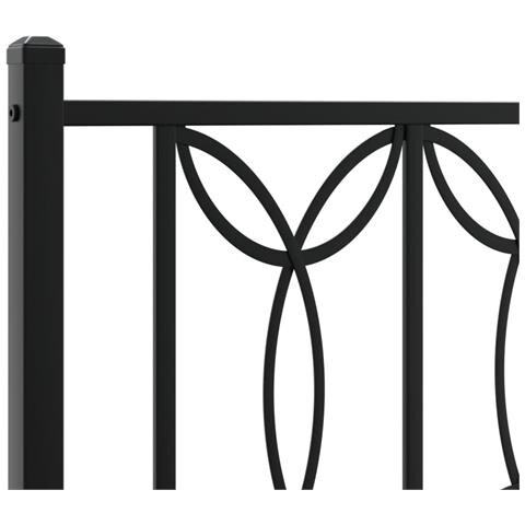 Giroletto Con Testiera E Pediera Metallo Nero 90x200 Cm - Foto 8