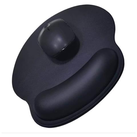 Tappetino Per Mouse In Pelle Con Poggiapolsi Per Ufficio E Gaming Black - Foto 2