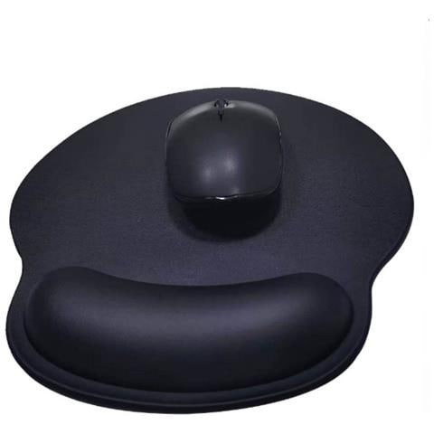 Tappetino Per Mouse In Pelle Con Poggiapolsi Per Ufficio E Gaming Black - Foto 1