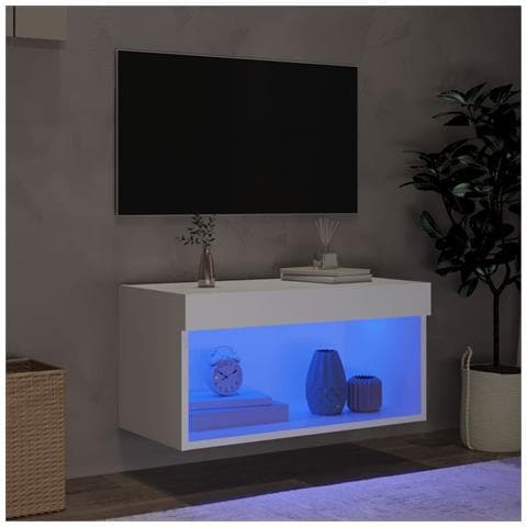 Mobile Porta Tv Con Luci Led Bianco 60x30x30 Cm - Foto 3