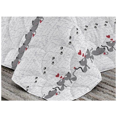 Trapunta Piumone Invernale Linea Pensieri Delicati Disegno Gattini Singolo Rosso - Foto 5